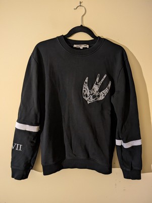 Alexander McQ Mcqueen Swallow Black Crewneck Sweater Size Small