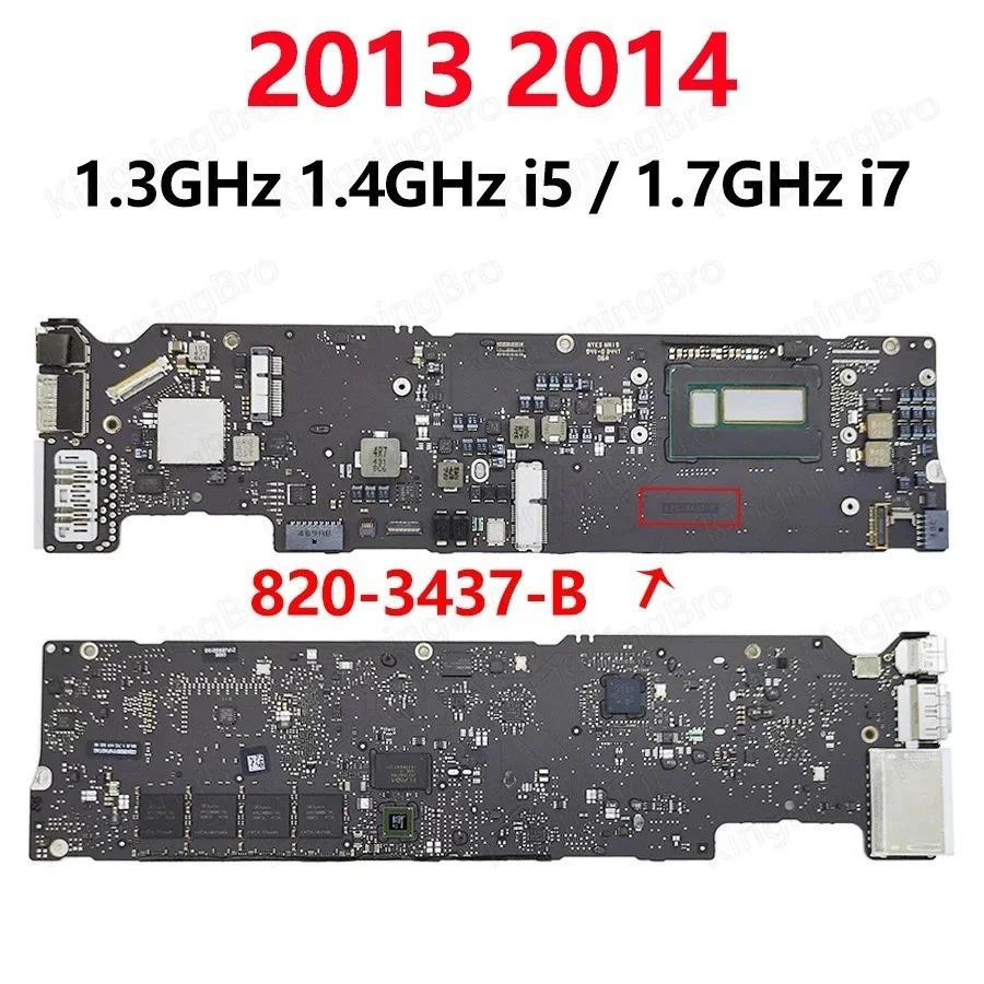 A1466 A1369 MacBook Air 13" Logic Board i5 i7 4GB 8GB 2010–2017 Motherboard - Image 4 of 4