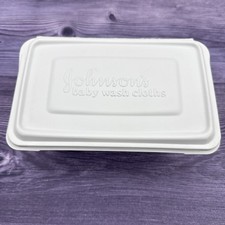 VTG Johnson's Johnson Baby Wash Cloths Container Tub Plastic Box 1987 Empty