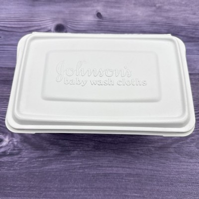 VTG Johnson's & Johnson Baby Wash Cloths Container Tub Plastic Box 1987 Empty