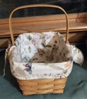Longaberger Basket with Floral Pattern Cloth Liner (2002) GREAT — photo 2