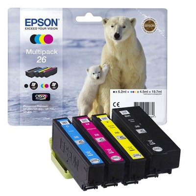 4 Original Epson Tintenpatronen T2616 Multipack Expression Premium XP 625 700