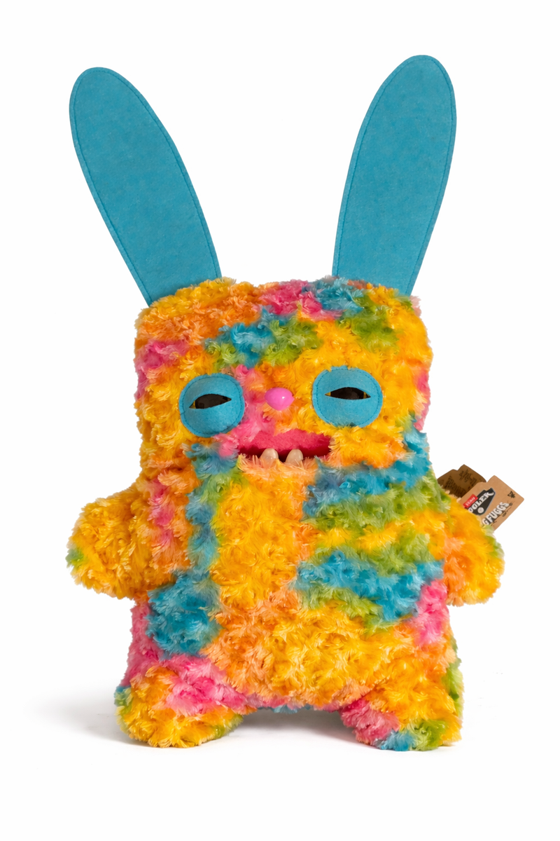 Fuggler Bigg Fugg Rabid Rabbit Rainbow Tie-Dye 18in XL Plush NWT