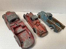 Antique 1930s Cast Iron Toy Cars Lot of 3   Hubley Style Take-Apart Vintage