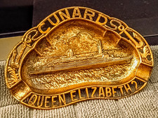 Cunard Queen Elizabeth 2 Cruise Ship Copper Ashtray