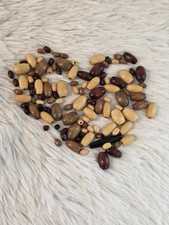 1 Oz Variety of Wooden Hair Beads, Vintage Boho Beads for Crafts