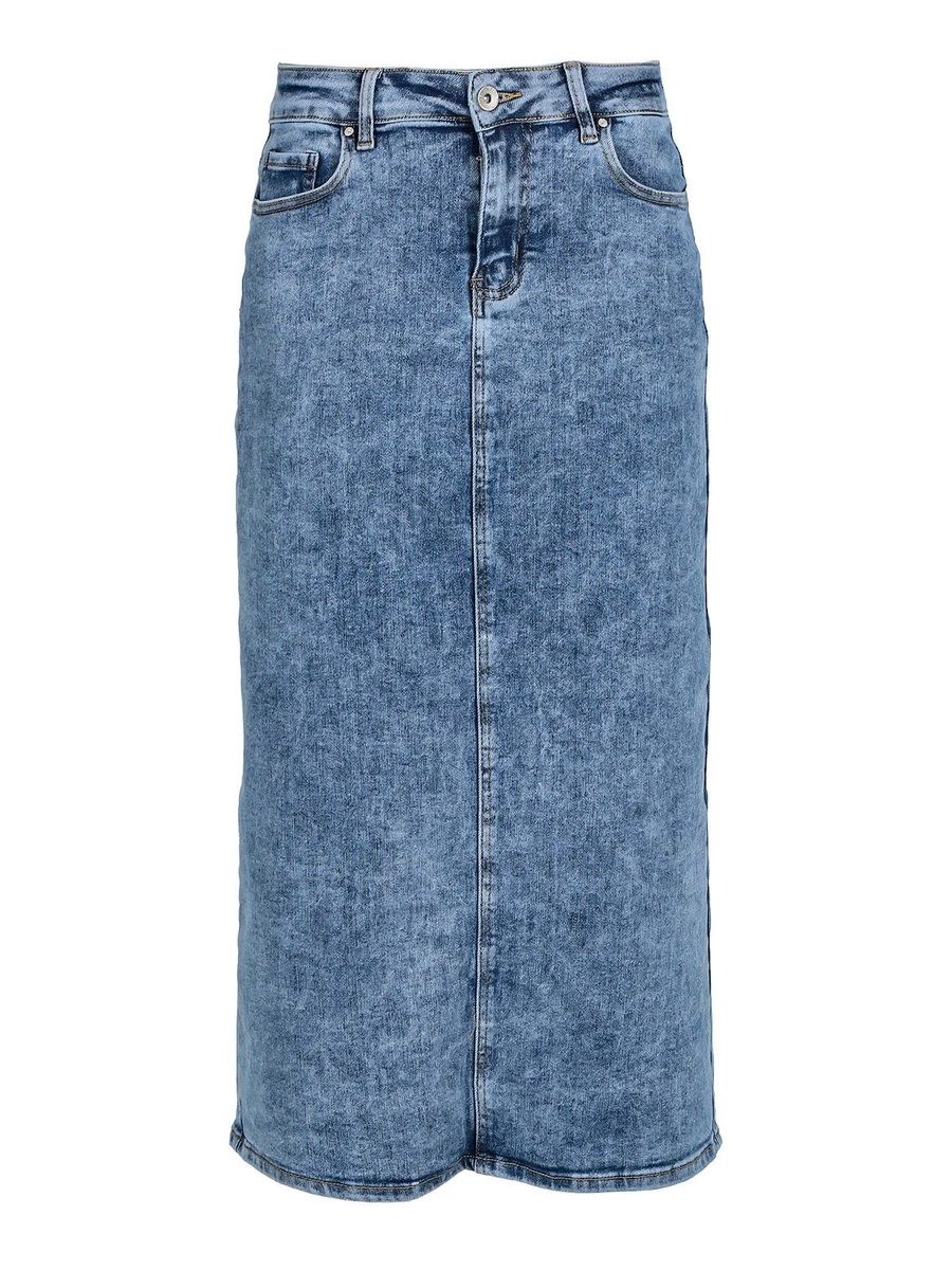 Bershka - Camicia di jeans taglio lungo oversize blu medio