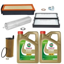 FULL SERVICE KIT 8L CASTROL LL OIL & ALL FILTERS FOR BMW X5 3.0 MSPORT F15 12-18
