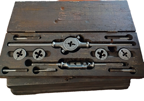 Antique Winter Brothers Co Tap and Die Set No. 5116 with Oak Case