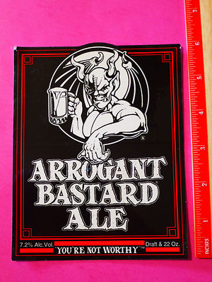 Bier Aufkleber: '' You'Re Not Würdig '' Stein Brewery ~ Arrogant Bastard Ale