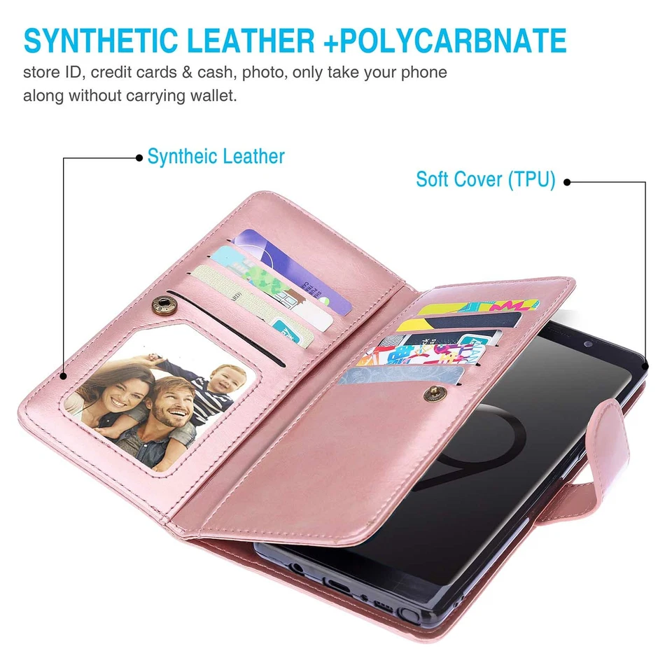 Luxury Leather Book Purse Women Handbag Wallet Case Cover Bag for iPhone Samsung - Image 3 of 4