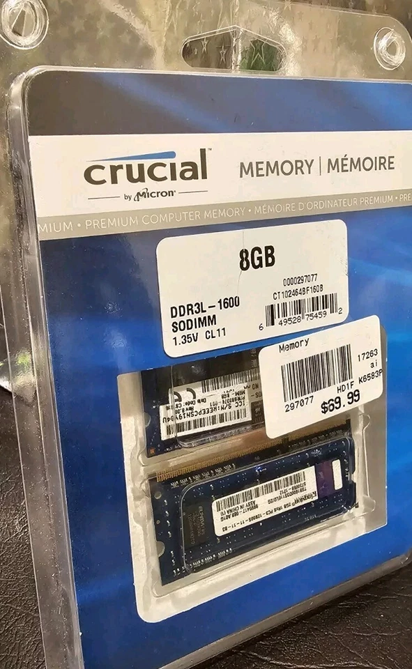 Crucial 16GB 2x8GB PC3-12800 DDR3 1600MHz RAM for MACBOOK PRO AND OTHER LAPTOPS. - Image 3 of 4