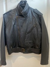 Vtg Leather Loft Motorcycle Jacket Womens Sz S Black Riding Coat 80s 90s Punk