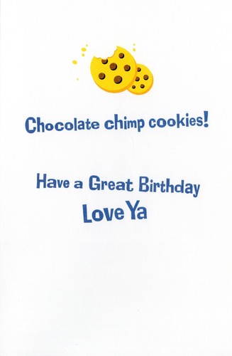 Divertida Tarjeta de CUMPLEAÑOS PARA HERMANO JOVEN, Galletas de Chimpancé - Saludos Americanos +✉�� - Imagen 2 de 5