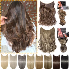 20" Wire In Hair Extension Elastic Band Secret Miracle Ring 100% Real Thick Hair