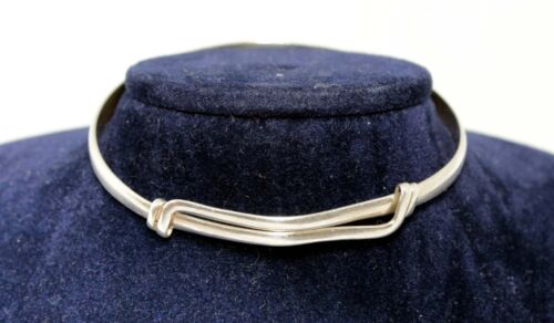 QUALITY VINTAGE MODERNIST STERLING SILVER SLIDING BYPASS BANGLE 13.9 grams af