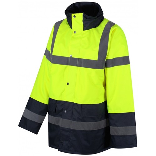 Hi Vis Jacket Parka Coat Waterproof Two Tone Contrast Safety Traega TJK03 - Imagen 4 de 5