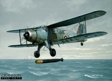 Fairey Albacore 826 Naval Air Sqd aviation art post card Battle of Cape Matapan