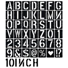 10 Inch Letter Stencils 42 Pcs ReusableTemplates Symbol Numbers Interlocking ...