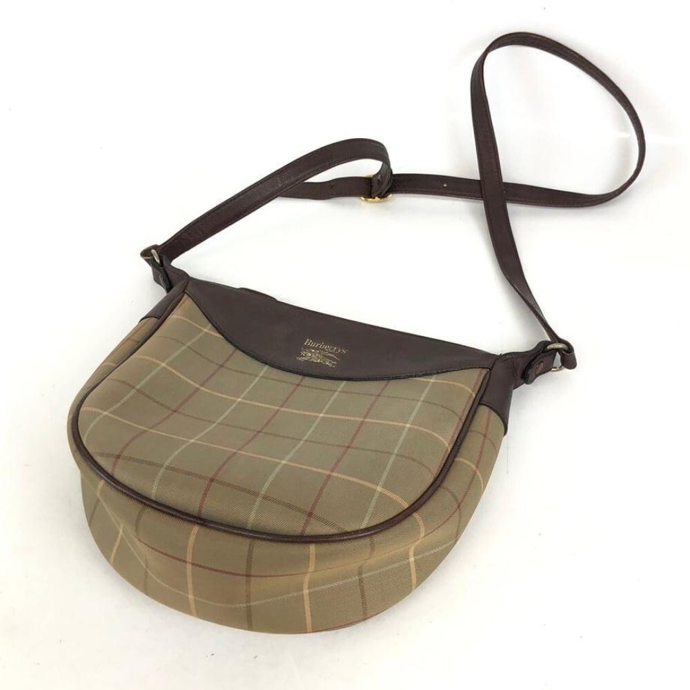 Burberry Shoulder Bag Nova Check Canvas khaki Authentic F1113608