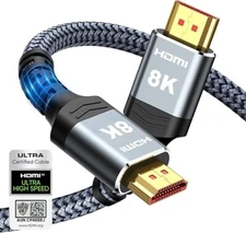 5FT HDMI 2.1 Cable 8K 60Hz 4K 120Hz Ultra Speed Cord for PC Laptop TV PS5 Xbox