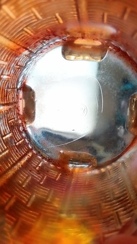 NORTHWOOD 8 SIDED IRIDESCENT AMBER BUSHEL BASKET - Picture 7 of 7