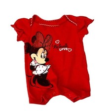 Disney Baby Girls Infant Baby Size 0 3 Months Red Minnie Mouse Romper Shorts Sna