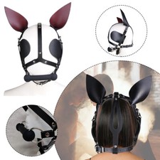 Valentine's Day Pony play Head Harness bit gag with blinkers, BDSM BONDAGE SLAVE
