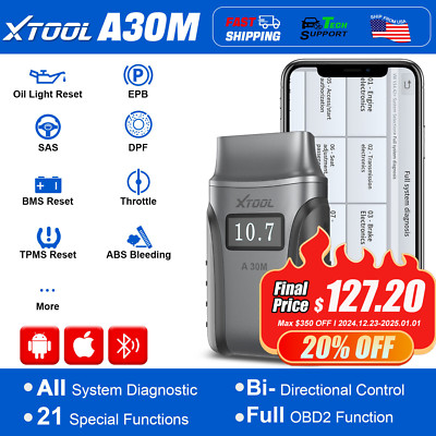 XTOOL A30M Bidirectional Scan Tool OBD2 Diagnostic Scanner Auto Code Reader TPMS