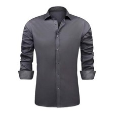 Mens Casual Long Sleeve Stretch Dress Shirt Wrinkle-Free Fit Button Down Shirts