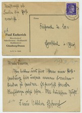 93816 - Postkarte Paul Escherich, Bürobedarf - Günzburg 1.3.1945