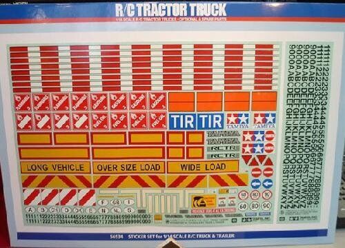 Tamiya 56534 1/14 RC Tractor Truck & Semi Trailer Realistic Sticker Set - Picture 1 of 1