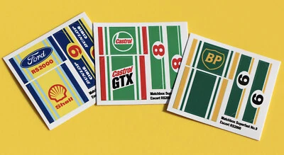 MATCHBOX SUPERFAST No.9 ESCORT RS2000 sticker decal reproductions x3 sets