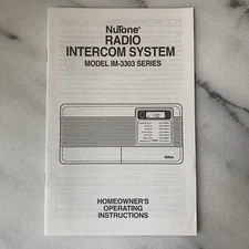 NuTone IMA-3303 Operating Instructions Owners Manual