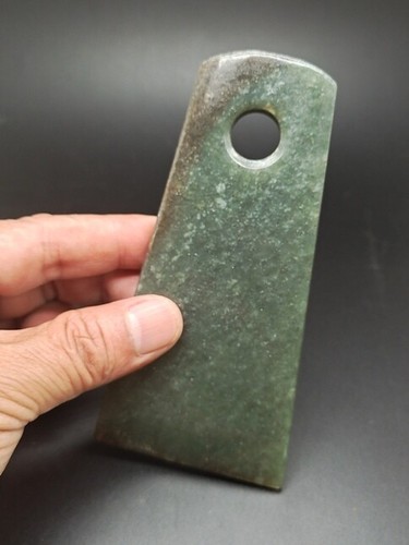 Chinesische alte Jade, edle Sammlung, Hongshan Kultur, Jaspis, seltene Axt, Statue Au - Bild 3 von 4