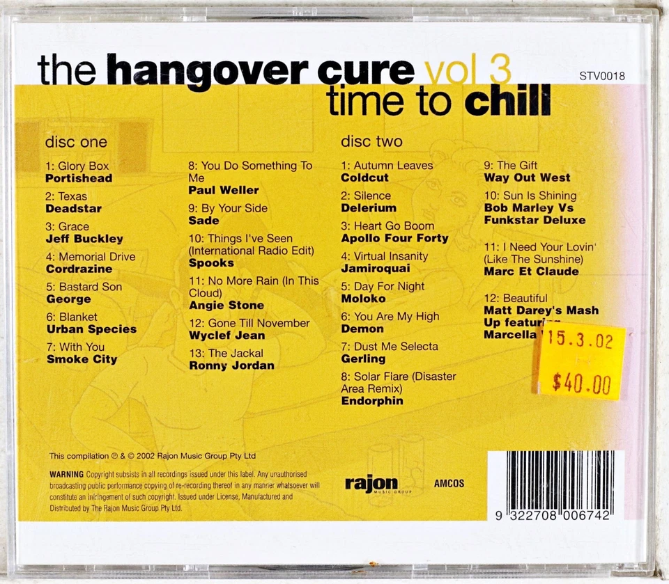 Varios - The Hangover Cure Vol 3 (CD 2002) Foto 3 de 3