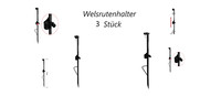 3 StüCk Wels Rutenhalter Brandungsrutenhalter 100 Cm Cat Black