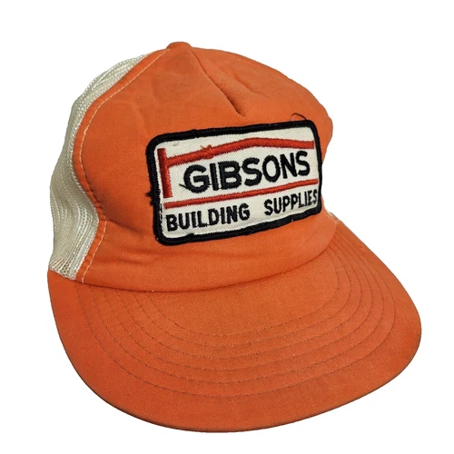 GIBSONS BUILDING SUPPIES Hat Snapback Vintage 80s Cap Trucker