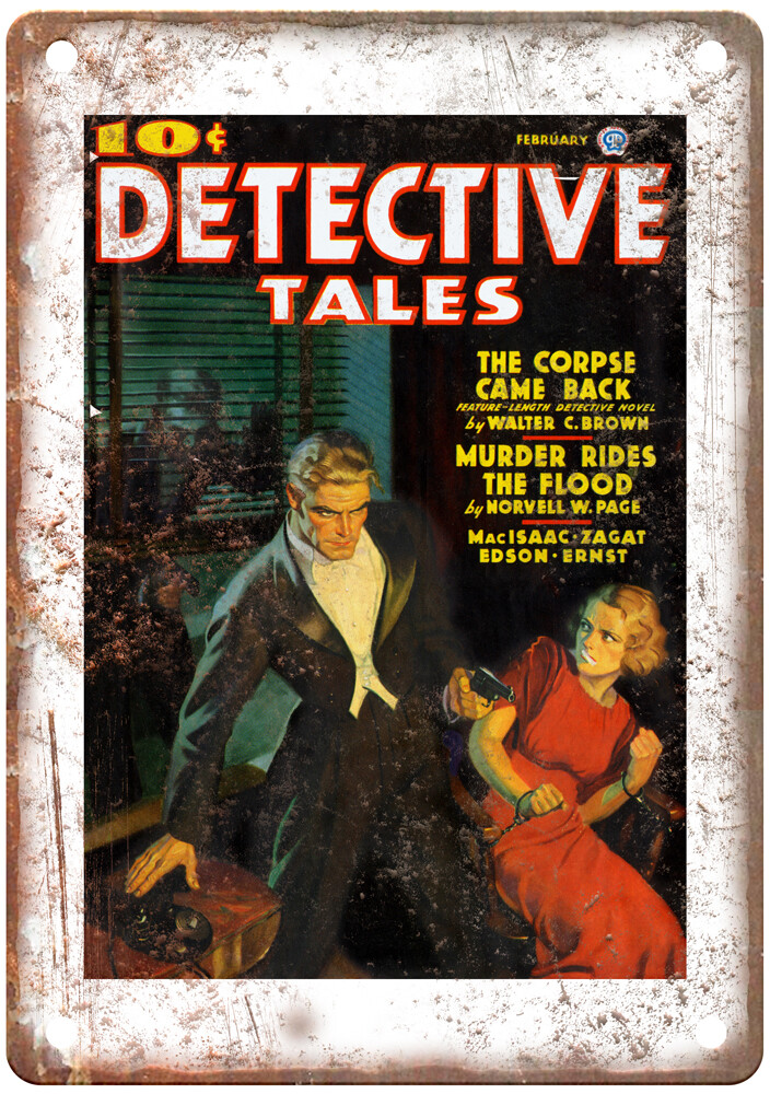 1937 Pulp Cover Detective Tales v05 n03 Retro Look Reproduction