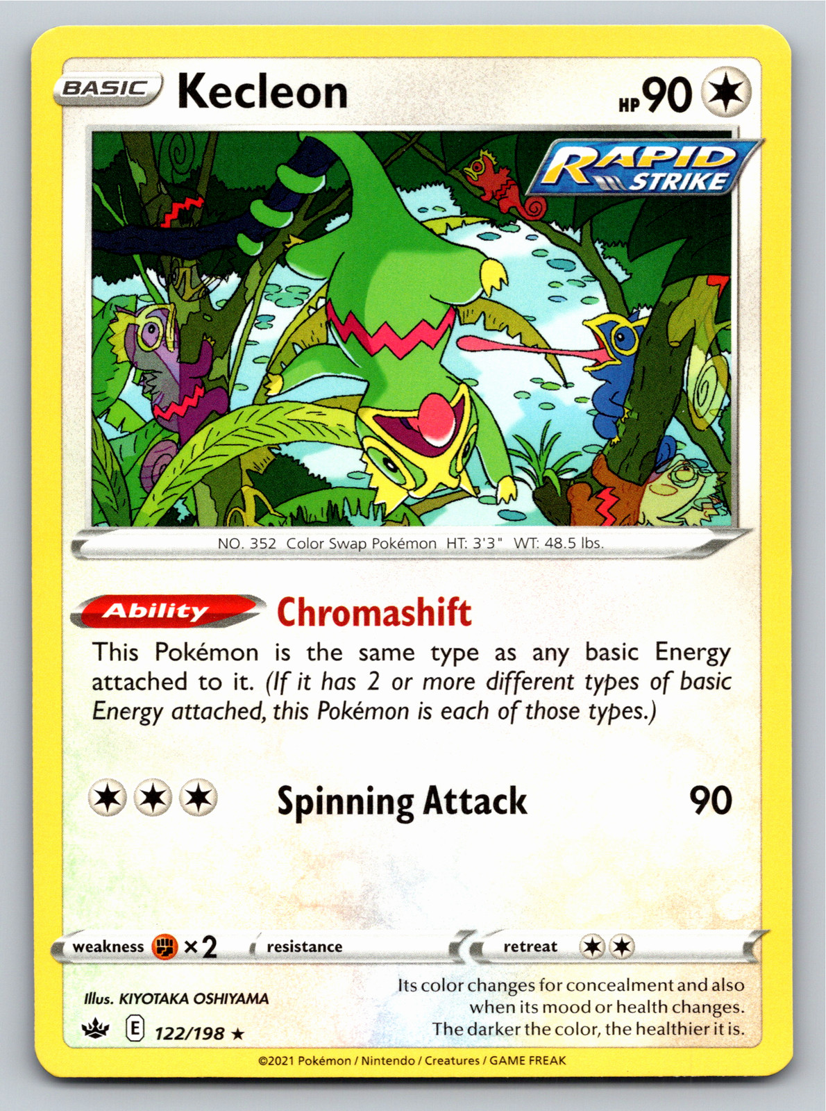 Kecleon 122/198 Rare Chilling Reign Pokemon Card - NM Near Mint