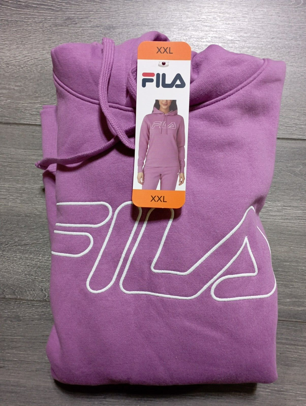 Fila Pullover Felpa con Cappuccio Adulto Donna 2XL Mulberry Morbido