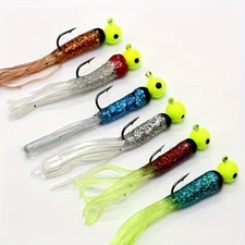 Dynamic Soft Tube Bass Fishing Lure Kit with Jig Heads