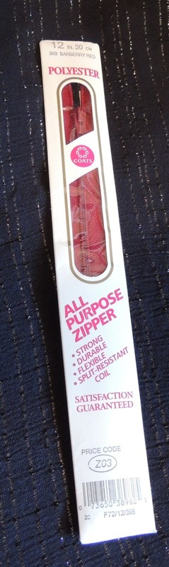 Zipper 12 Inch Polyester All-Purpose Barberry Red Burgundy Coats & Clark Coil Se