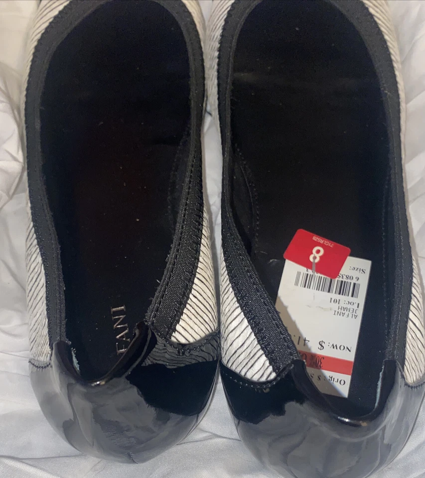 НОВЫЙ БЕЗ КОРОБКИ ALFANI JEMAH ЗАКРЫТЫЙ НОСОК БАЛЕТКИ ТУФЛИ ЧЕРНЫЕ ЖЕНСКИЕ 8 М - Изображение 3 из 4