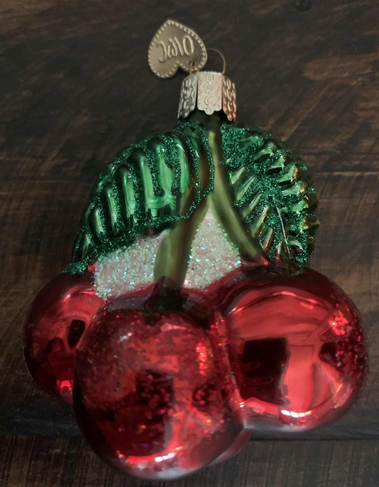 Vintage Old World Christmas Bunch Cherries Glass Ornament 2001 Merck