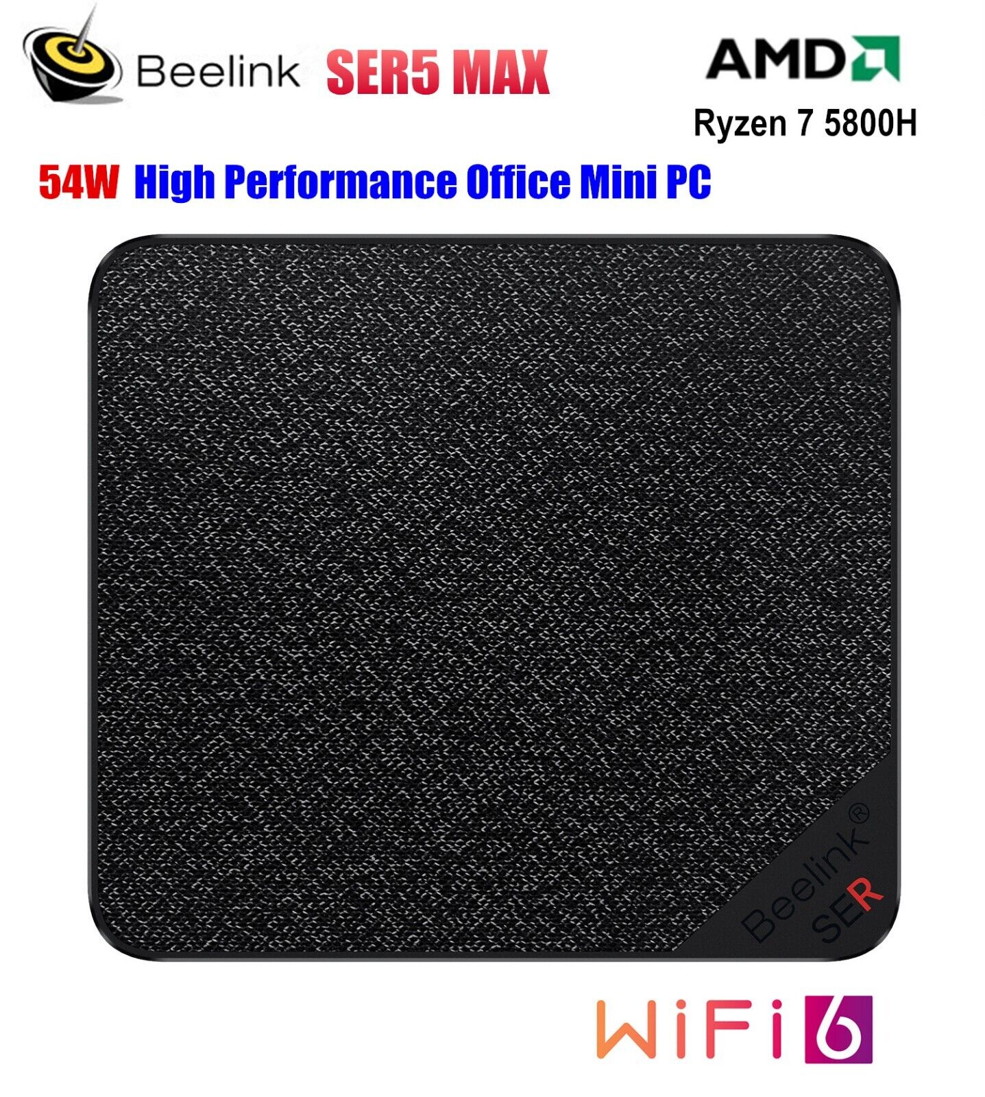 Beelink SER5 MAX Mini PC, AMD Ryzen 7 5800H (8C/16T, up to 4.4GHz, TDP  54W), 32GB DDR4 1TB M.2 NVMe SSD Vega 8 Graphics, Mini Desktop Computer  4K@60Hz