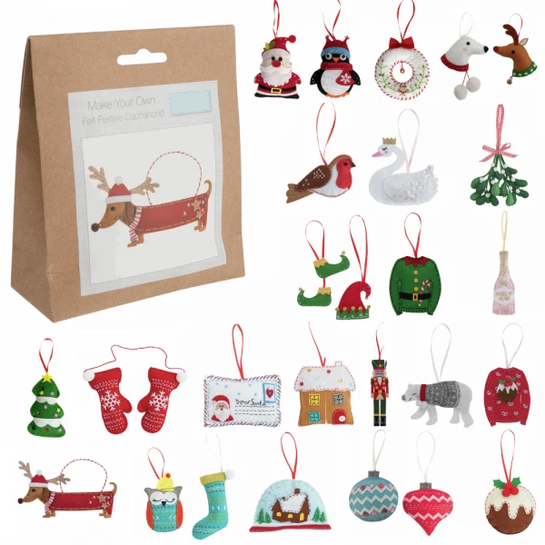 Trimits Christmas Felt Decoration Kit Sewing Craft Xmas Hanging Decoration Kid