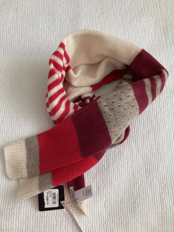 bufanda larga de cachemir a rayas rosa halógeno Foto 2 de 4