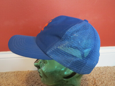 Vintage New York Mets Mesh Trucker Blue Snapback Hat Cap u.i.i.