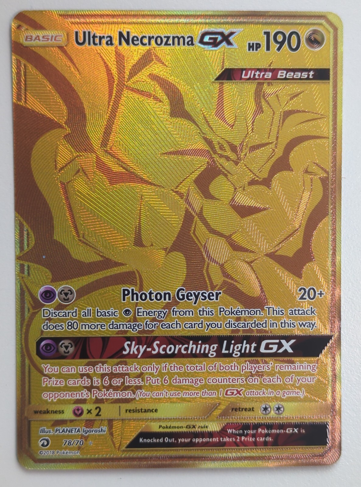 Ultra Necrozma GX - 78/70 Dragon Majesty - English NM Pokemon